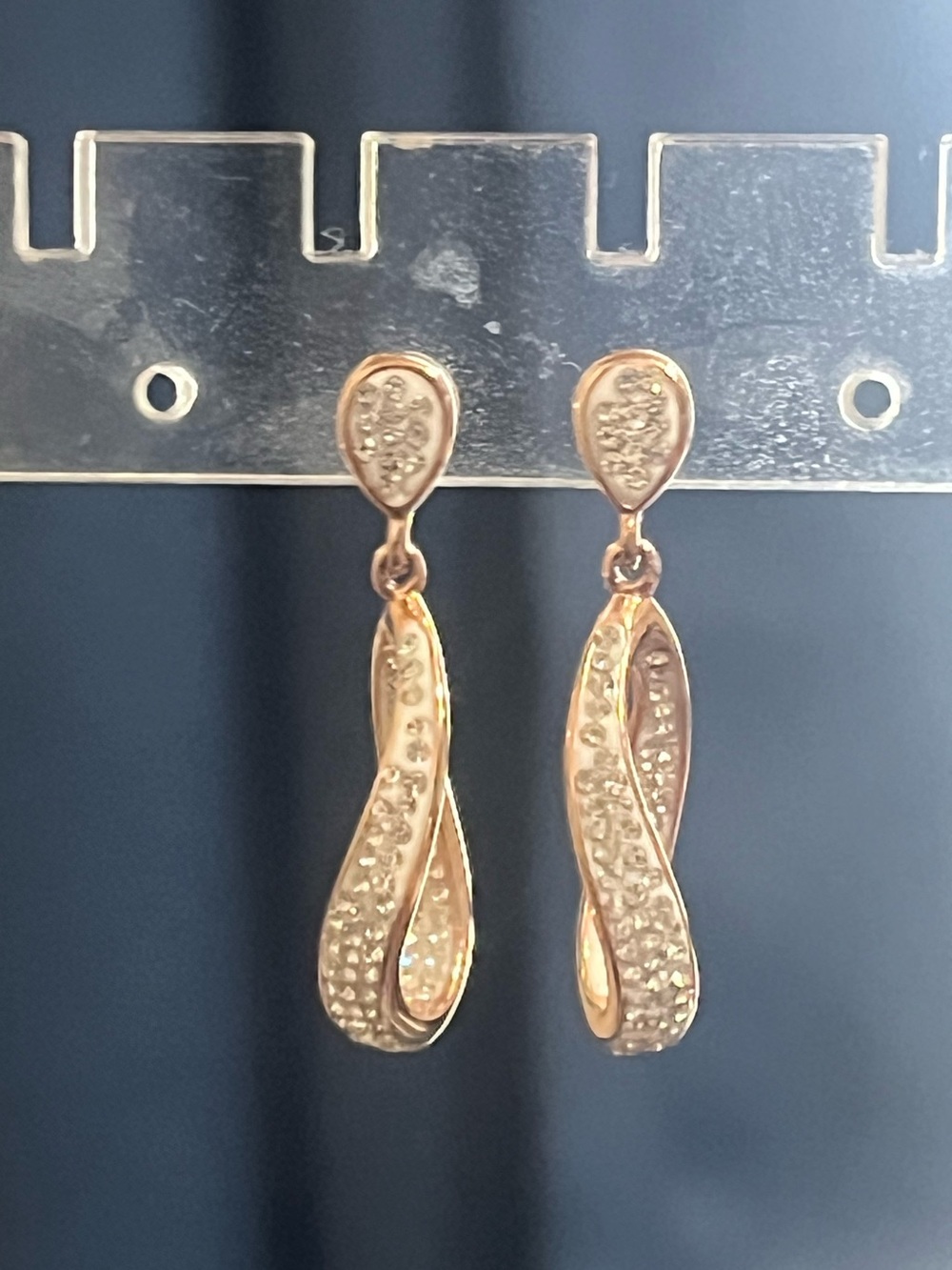 Rose Gold Crystal Curved Hoops